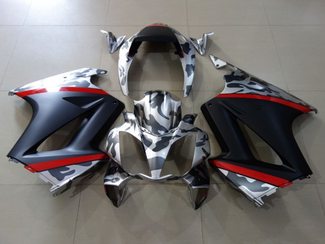2002-2013 Honda VFR 800 Motorcycle Fairings - Grey Camouflage Red Matte Black Canada for Sale