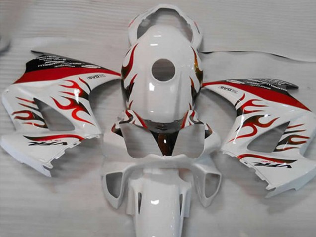 2002-2013 Honda VFR 800 Motorcycle Fairings - White Red Flame Canada for Sale