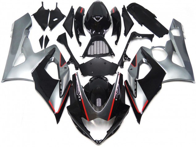 2005-2006 Suzuki GSXR 1000 Motorcycle Fairings - Glossy Black Silver Red Canada for Sale