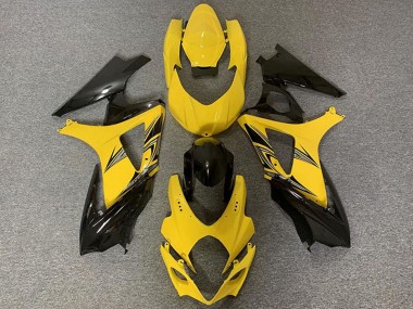 2007-2008 Suzuki GSXR 1000 Motorcycle Fairings - Yellow Glossy Black Canada for Sale