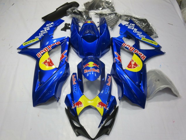2007-2008 Suzuki GSXR 1000 Motorcycle Fairings - Blue Yellow Red Bull Canada for Sale