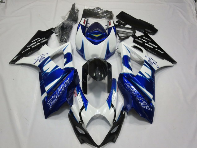 2007-2008 Suzuki GSXR 1000 Motorcycle Fairings - White Blue Black Corona Alstare Canada for Sale