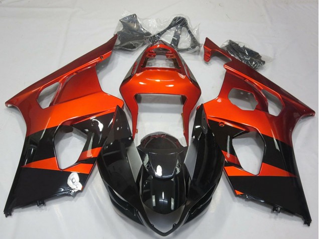 2003-2004 Suzuki GSXR 1000 Motorcycle Fairings - Burnt Orange Glossy Black Canada for Sale