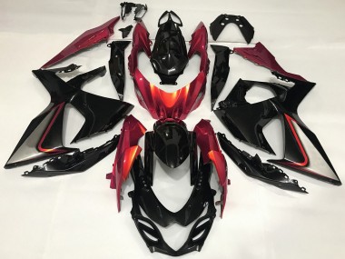 2009-2016 Suzuki GSXR 1000 Motorcycle Fairing - Glossy Black Red Canada for Sale
