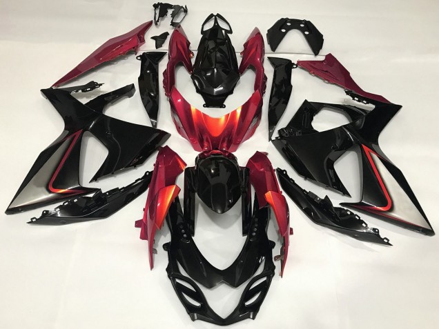 2009-2016 Suzuki GSXR 1000 Motorcycle Fairing - Glossy Black Red Canada for Sale