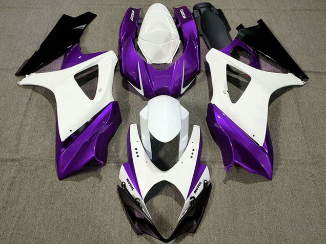 2007-2008 Suzuki GSXR 1000 Motorcycle Fairings - White Purple Black Canada for Sale
