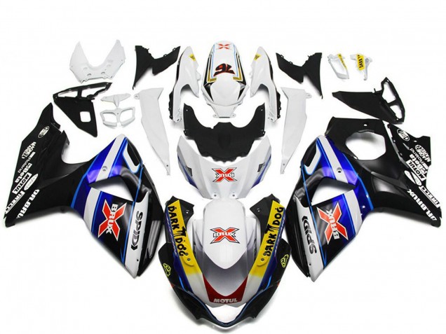 2009-2016 Suzuki GSXR 1000 Motorcycle Fairings - White Blue Black SPIDI Dark Dog Canada for Sale