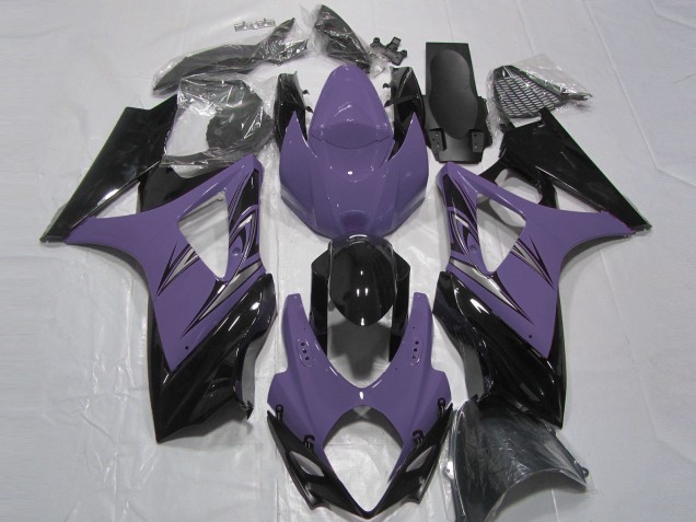 2007-2008 Suzuki GSXR 1000 Motorcycle Fairings - Dark Purple Glossy Black Canada for Sale