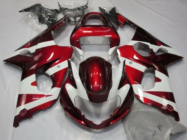 2000-2002 Suzuki GSXR 1000 Motorcycle Fairings - White Red Canada for Sale