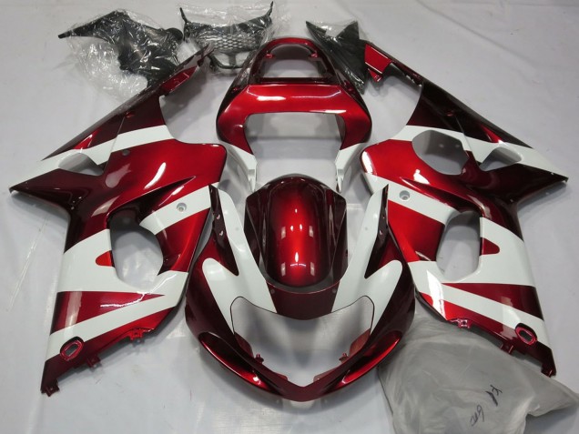2000-2002 Suzuki GSXR 1000 Motorcycle Fairings - White Red Canada for Sale