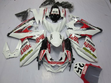 2009-2016 Suzuki GSXR 1000 Motorcycle Fairings - White Red Dunlop 52 Canada for Sale