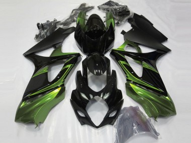 2007-2008 Suzuki GSXR 1000 Motorcycle Fairings - Glossy Black Green Canada for Sale