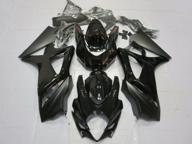 2007-2008 Suzuki GSXR 1000 Motorcycle Fairings - Glossy Black Matte Black Plain Canada for Sale
