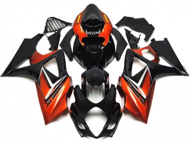 2007-2008 Suzuki GSXR 1000 Motorcycle Fairings - Glossy Black Orange Canada for Sale