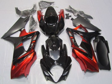 2007-2008 Suzuki GSXR 1000 Motorcycle Fairings - Glossy Black Red Canada for Sale