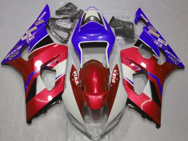 2003-2004 Suzuki GSXR 1000 Motorcycle Fairings - Candy Red White Blue Canada for Sale