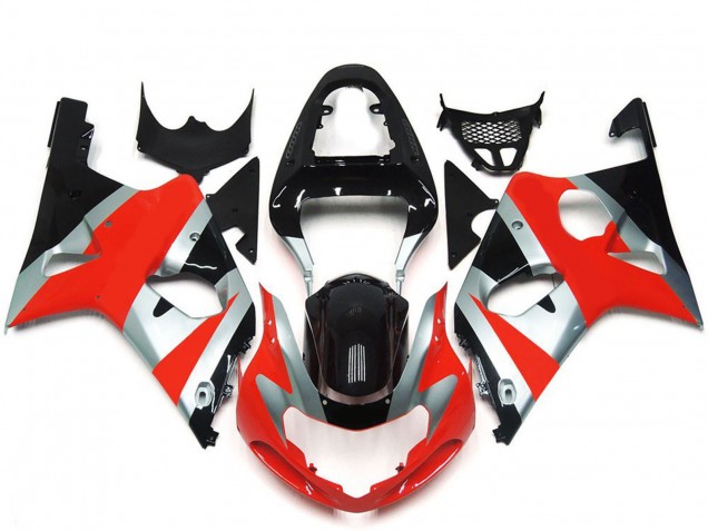 2000-2002 Suzuki GSXR 1000 Motorcycle Fairings - Silver Red Glossy Black OEM Style Canada for Sale