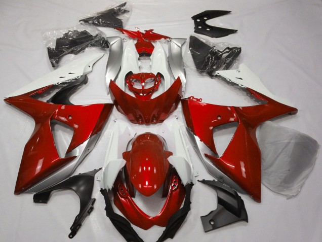 2009-2016 Suzuki GSXR 1000 Motorcycle Fairings - White Silver Red Canada for Sale