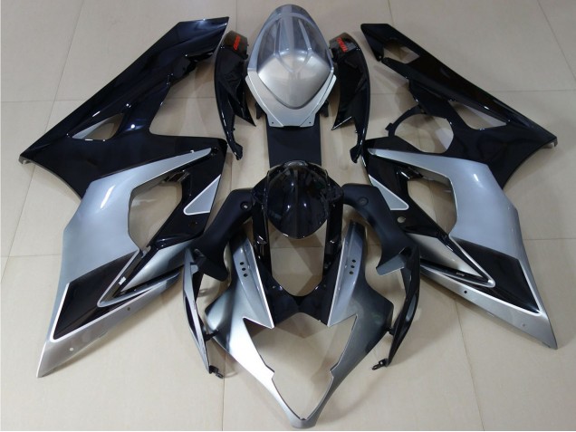 2005-2006 Suzuki GSXR 1000 Motorcycle Fairings - Glossy Black Silver Canada for Sale