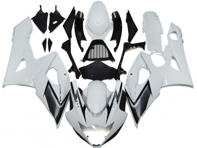 2005-2006 Suzuki GSXR 1000 Motorcycle Fairings - Glossy White Silver Black Canada for Sale