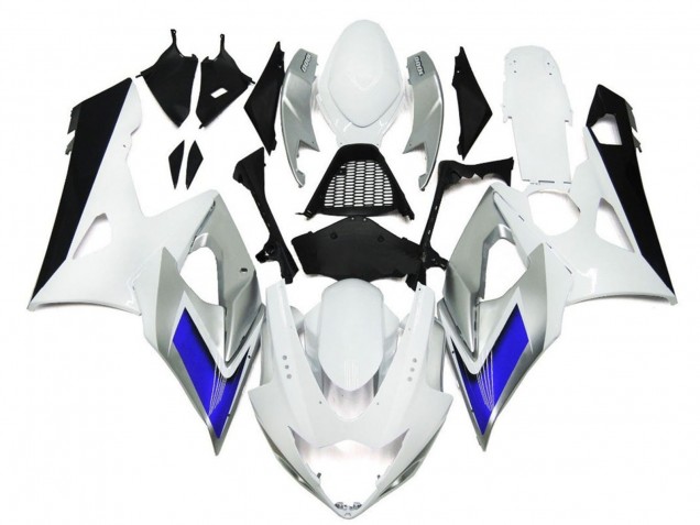 2005-2006 Suzuki GSXR 1000 Motorcycle Fairings - Glossy White Silver Blue Canada for Sale