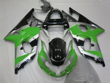 2000-2002 Suzuki GSXR 1000 Motorcycle Fairings - Green Silver Glossy Black OEM Style Canada for Sale