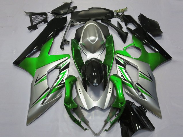2005-2006 Suzuki GSXR 1000 Motorcycle Fairings - Green Silver Black Canada for Sale