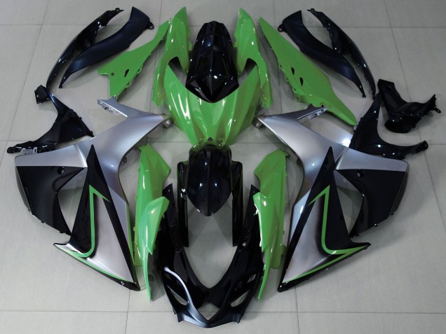 2009-2016 Suzuki GSXR 1000 Motorcycle Fairings - Green Silver Black Canada for Sale