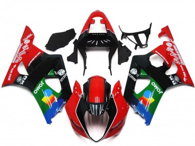 2003-2004 Suzuki GSXR 1000 Motorcycle Fairings - Red Black Green JOMO Canada for Sale