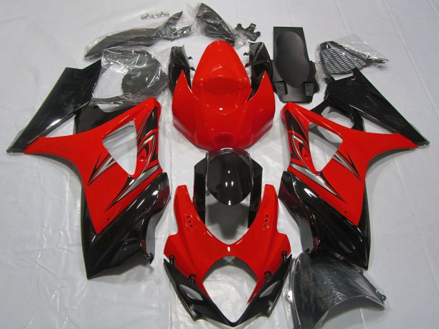 2007-2008 Suzuki GSXR 1000 Motorcycle Fairings - Red Glossy Black Canada for Sale