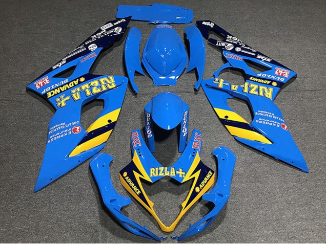 2005-2006 Suzuki GSXR 1000 Motorcycle Fairings - Blue Yellow Black Rizla Canada for Sale
