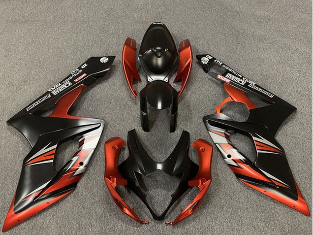 2005-2006 Suzuki GSXR 1000 Motorcycle Fairings - Matte Black Orange Canada for Sale
