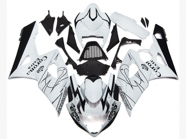 2005-2006 Suzuki GSXR 1000 Motorcycle Fairings - White Black Corona OEM Style Canada for Sale