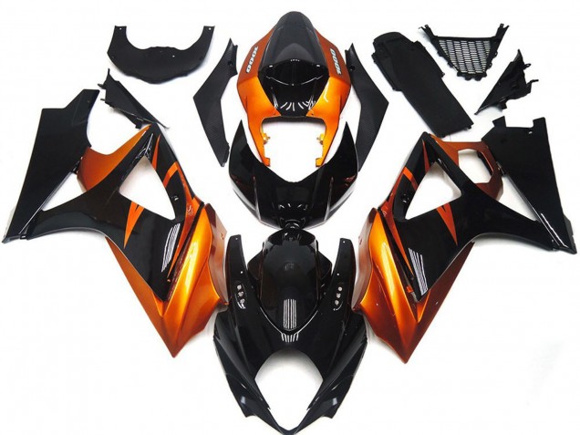 2007-2008 Suzuki GSXR 1000 Motorcycle Fairings - Orange Glossy Black Canada for Sale