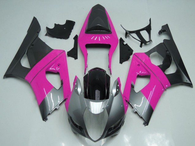 2003-2004 Suzuki GSXR 1000 Motorcycle Fairings - Pink Silver Black Canada for Sale