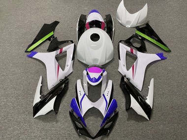 2007-2008 Suzuki GSXR 1000 Motorcycle Fairings - White Blue Green Black Racing Canada for Sale