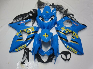 2009-2016 Suzuki GSXR 1000 Motorcycle Fairings - Blue Gold Black Rizla Canada for Sale