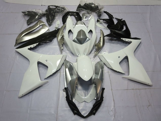 2009-2016 Suzuki GSXR 1000 Motorcycle Fairings - White Silver Canada for Sale