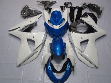2009-2016 Suzuki GSXR 1000 Motorcycle Fairings - White Blue Canada for Sale
