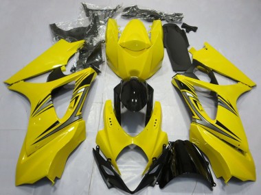 2007-2008 Suzuki GSXR 1000 Motorcycle Fairings - Yellow Glossy Black OEM Style Canada for Sale