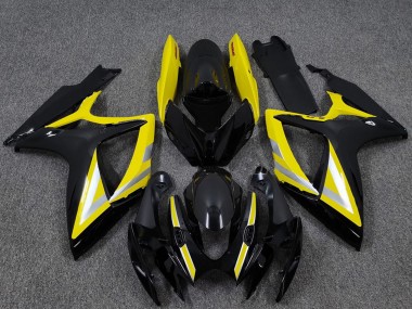 2006-2007 Suzuki GSXR 600 / GSXR 750 Motorcycle Fairings - Glossy Black Yellow Silver OEM Style Canada for Sale