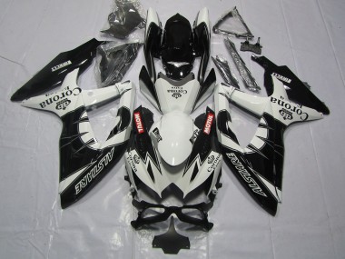 2008-2010 Suzuki GSXR 600 / GSXR 750 Motorcycle Fairing - White Black Alstare Corona Motul Canada for Sale