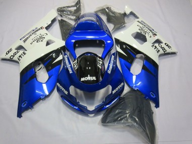 2001-2003 Suzuki GSXR 600 / GSXR 750 Motorcycle Fairings - White Blue Glossy Black Canada for Sale