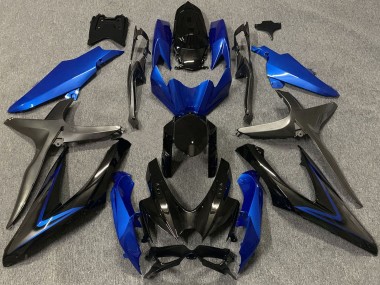 2008-2010 Suzuki GSXR 600 / GSXR 750 Motorcycle Fairings - Blue Grey Glossy Black Canada for Sale