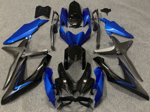 2008-2010 Suzuki GSXR 600 / GSXR 750 Motorcycle Fairings - Blue Grey Glossy Black Canada for Sale