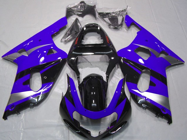 2001-2003 Suzuki GSXR 600 / GSXR 750 Motorcycle Fairings - Blue Silver Glossy Black OEM Style Canada for Sale