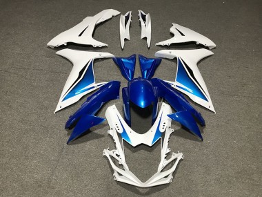 2011-2024 Suzuki GSXR 600 / GSXR 750 Motorcycle Fairings - Blue White Custom Canada for Sale