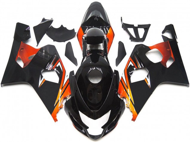 2004-2005 Suzuki GSXR 600 / GSXR 750 Motorcycle Fairings - Glossy Black Orange OEM Style Canada for Sale
