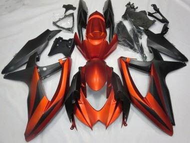 2008-2010 Suzuki GSXR 600 / GSXR 750 Motorcycle Fairings - Burnt Orange Matte Black Canada for Sale