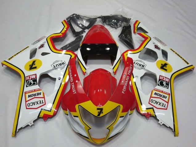 2004-2005 Suzuki GSXR 600 / GSXR 750 Motorcycle Fairings - White Red Yellow Canada for Sale